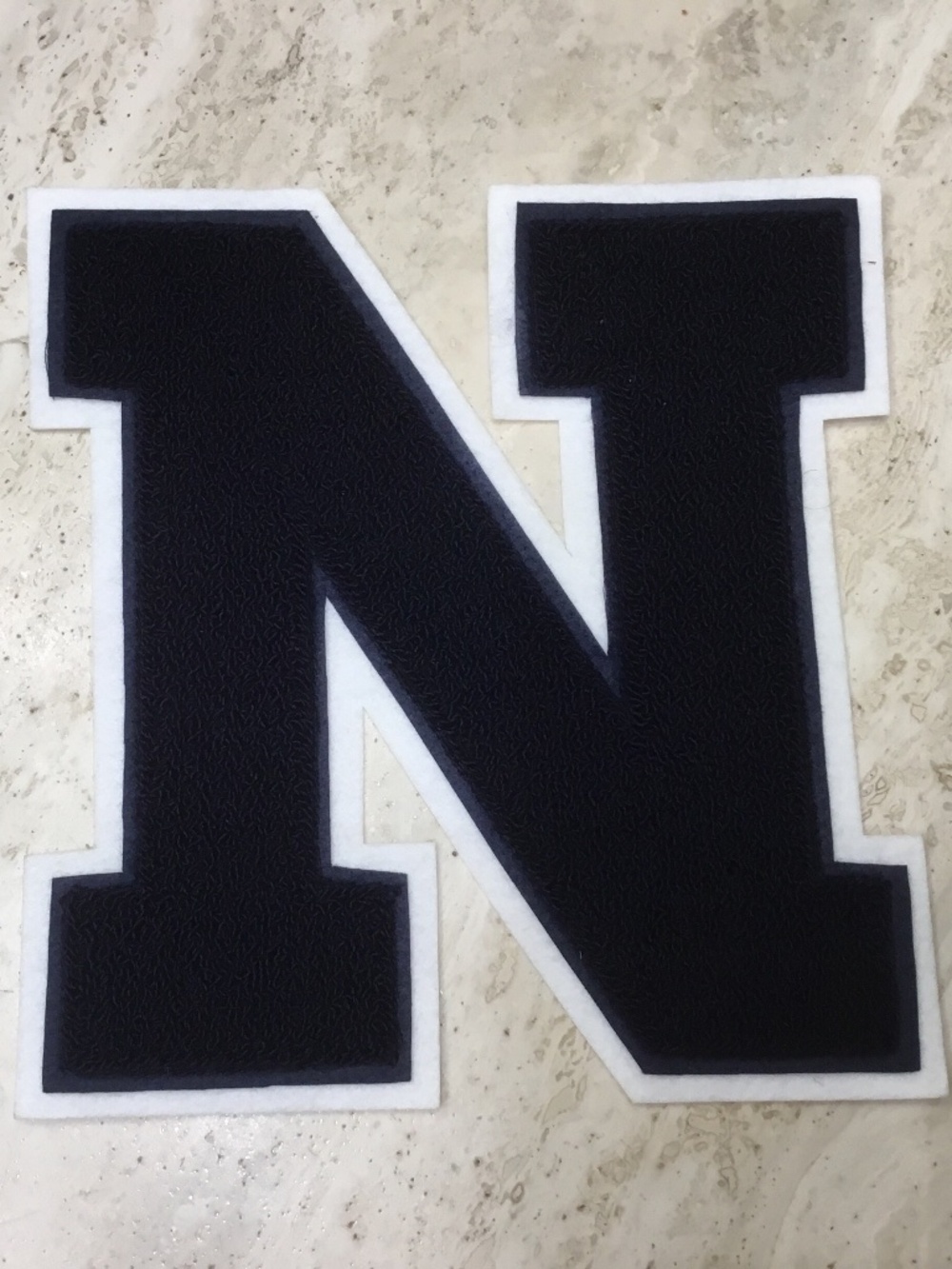 Four Letter N  Patch Black with White Border